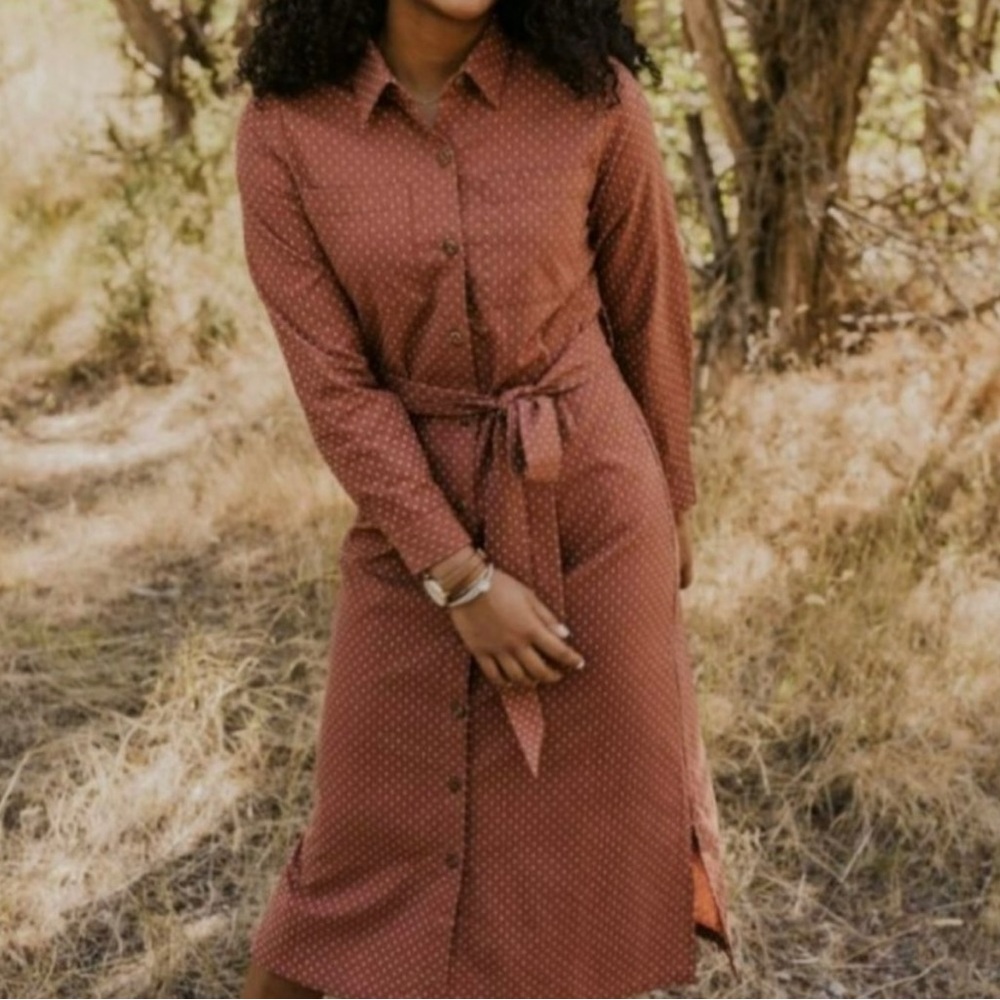 Roolee Burnt Orange Long Sleeve Dress
